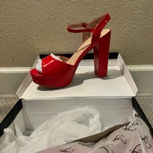 Windsor Glossy Red Platform Heels